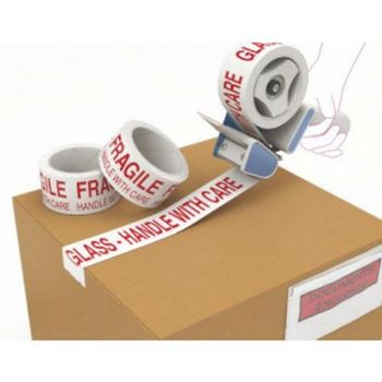 Value Fragile Printed Tape 48mmx66m Red/White PK6