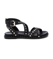 carmela para mujer 16239301-negro sandalias de piel 162393 negro 37 plano hebilla casual