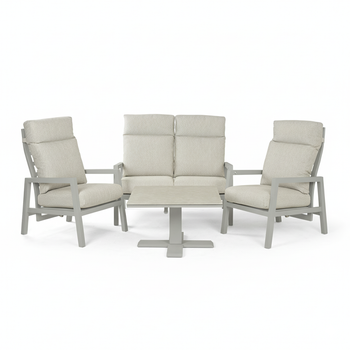 Conjunto Relax De Exterior Reclinables, Aluminio, Color Gris, 125x105x82