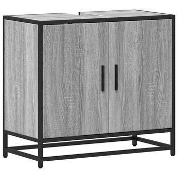 Mueble Lavabo Baño Madera Contrachapada Sonoma Gris 65x33x60 Cm Vidaxl