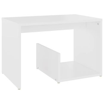 Mesa Auxiliar | Mesita Auxiliar | Mesa De Café De Madera Contrachapada Blanco 59x36x38 Cm