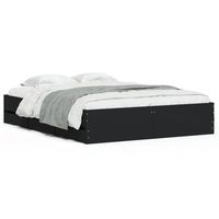 cama matrimonial  cama para adultos  estructura de cama madera de ingenieria negro 150x200 cm