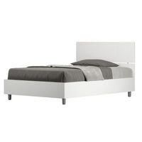 cama renoma de madera con cabecero inclinado-color blanco-ropa de cama 120x200 cm-version caja de almacenamiento
