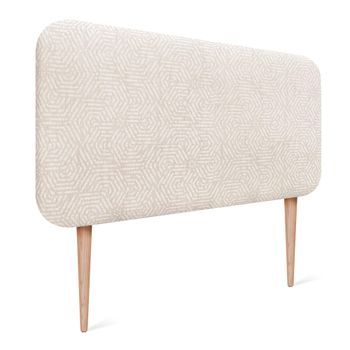 Dhome Cabecero Tapizado Liso Con Patas Redondeado Tejido Luxury Para Pared Acústicos Cabeceros Absorbentes Cabezal Cama Dormitorio (ethnic White, 105cm)