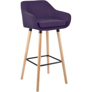 Taburete De Barra Grant Tela Lila 46x55x99 Cm Clp
