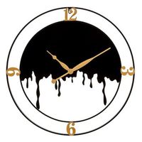 reloj de pared redondo de metal negro y dorado o 66x4 cm