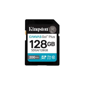Tarjeta SD Kingston Canvas Go Plus 128GB SDXC UHS-I U3 V30 200MB/s Negra