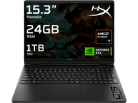 portatil gaming - hp hyperx omen 15-gb0007ns 153  2k amd ryzen 7 260 24 gb ram 1 tb ssd geforce rtx 5060 sin sistema operativo