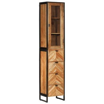 Mueble De Baño Hierro Y Madera Maciza De Acacia 40x27x190 Cm Vidaxl