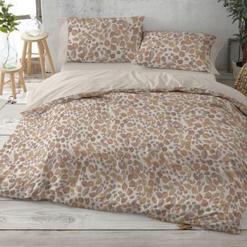 Juego Funda Nórdica 50% Algodón Cama De 135 Cm - Canela - Burrito Blanco