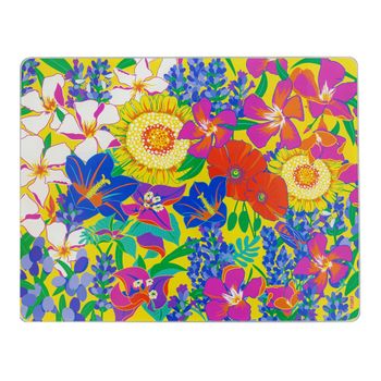 Tabla de cortar de cristal  amarillo vidrio templado  32 x 25 x 1 cm