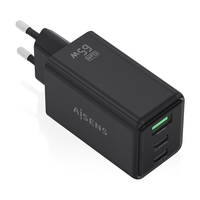 aisens cargador gan 65w 2xusb c pd3 0 qc4 0 1xusb a qc3 0 negro
