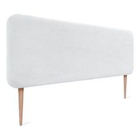 dhome cabecero tapizado en pana con patas redondeado para pared acusticos cabeceros absorbentes cabezal cama dormitorio blanco 145cm