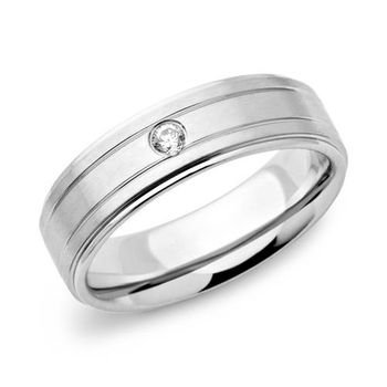 Anillo de acero inoxidable de 6 mm con circonita