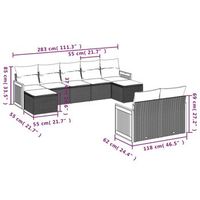 conjunto de sofa de jardin con cojines juego de 10 piezas