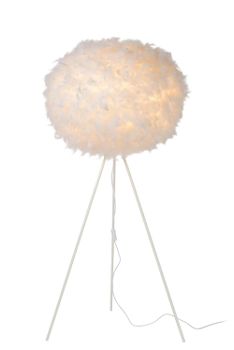 Lámpara de suelo de plumas 1xe27, blanco