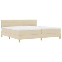 cama box spring led con tiras led crema 200 x 200 cm tela vidaxl