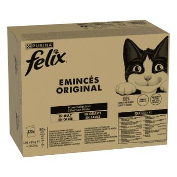 Felix Estándar 120 x 85 g - Jumbopack - Carne y pescado (4 variedades)