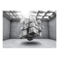 papel pintado 3d - concrete prison 150x105 cm