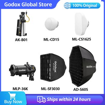 Godox ML60II Bi accesorios AK-B01 AK-B02 adaptador de batería ML-CD15 cúpula de difusión ML-SF3030 AD-S60S Softbox MLP36K lente de foco