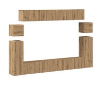 mueble tv - mesa de tv de pared madera contrachapada artesanal 8 piezas
