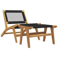 silla de jardin  silla de exterior  sillon con reposapies madera maciza teca y poliester
