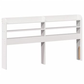 Cabecero De Cama Con Estantes Madera Maciza Pino Blanco 160 Cm Vidaxl