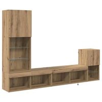 unidades de pared para tv  mueble de salon  gabinete de tv roble artesanal madera contrachapada