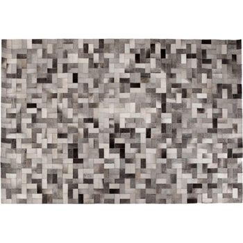 Alfombra Rectangular De Cuero Vegano 150 X 200 Cm – Hilo Gris