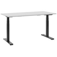 escritorio ajustable electricamente tablero gris estructura de acero con recubrimiento de polvo negro 130 x 72 cm moderno destin ii