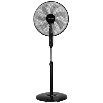 Taylor Swoden Celeste - 7 Aspas Ventilador de pie Potente, 3 Velocidades, 50W Ventiladores, Altura Regulable, Oscilante, Rejilla de Seguridad, Base Estable, Negro, 43x40x120cm