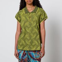vivienne westwood side stripped cotton-jacquard polo shirt - m
