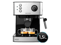 cafetera express - cecotec power espresso 20 professionale tamp bares 850 w manometro vaporizador 15 l plata
