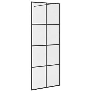 Mampara De Ducha Accesible Vidrio Esg Claro Negro 80x195 Cm Vidaxl