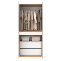 armario de dormitorio moderno armario ropero 4 puertas con cajon joyero madera mdf armario blanco y roble