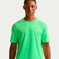 nike miler  camiseta de running hombres - verde plateado