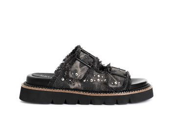 zapatilla denim doble hebilla black 38