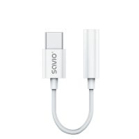 adaptador savio ak-51 usb-c a 35 mm dac blanco 011 m para xiaomi huawei oppo