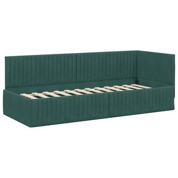 Estructura De Cama En Esquina Verde Oscuro 80 X 200 Cm