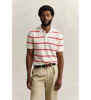 gant para hombre 2014094 polo de rayas beige rojo m casual algodon manga corta