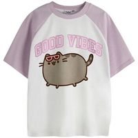pusheen camiseta good vibes para nina