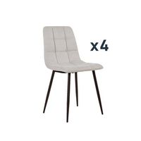 pack 4 sillas tapizadas gris con pata negra klast home 43 x 88 cm - gris