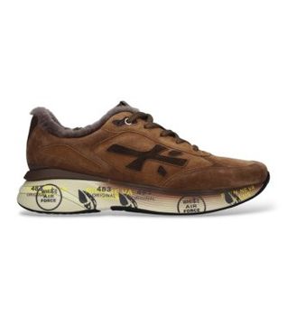 Premiata para hombre. MOERUN Zapatillas de Piel Moerun marrón claro (47), Plano, Cordones, Casual