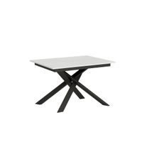 mesa extensible 90x120180 cm efecto madera fresno blanco hierro