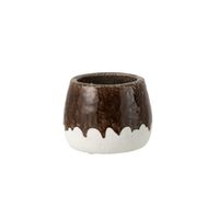 macetero ceramica bicolor blanca 195 x 195 x 15 cm