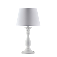 lampara lucca shabby de madera blanca 1 luz con pantalla dm35 h60 o35 bl271-lm-bco