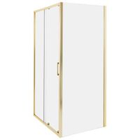 cabina de ducha vidrio templado una puerta dorado 80 x 100 x 185 cm yoro
