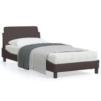 cama para adulto  cama individual  estructura de cama con cabecero de tela marron oscuro 90x190 cm cfw336170