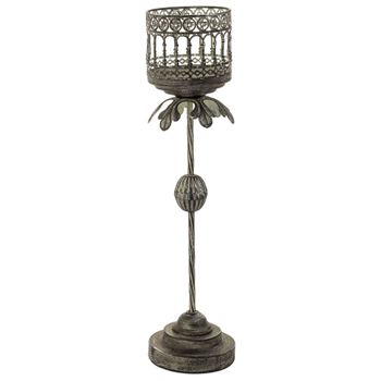 Portavelas de metal marrón 13x13x51.5