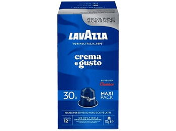 Cápsulas monodosis - Lavazza Crema e Gusto, Robusta y Arábica, Tueste natural, Compatible con Nespresso, 30 cápsulas